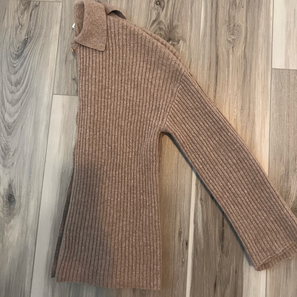 Reformation Fantino Cashmere Ribbed Button Cardigan Sweater- Size XS - Picture 9 of 10